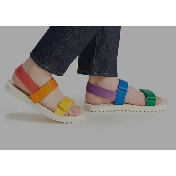 $179 Coach Sport Sandal In Jacquard Rainbow - Picture 1 of 4